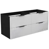 duschspa Waschtisch Unterschrank Waschtischunterschrank Waschbeckenunterschrank Badschrank, 50-120cm Hängeschrank, Matt / Hochglanz schwarz 120 cm x 52 cm x 46.3 cm