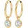 FIRETTI Paar Creolen FIRETTI "Schmuck Geschenk Gold 375 Ohrschmuck Ohrringe Solitär", gold (gelbgoldfarben, kristallweiß, kristallweiß), Ohrringe, Damen, 12mm, Gelbgold 375, mit Zirkonia (synth.) - Einhänger abnehmbar