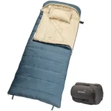 Skandika Schlafsack Oppdal Deckenschlafsack für Erwachsene, 3 Jahreszeiten, Kompakt, blau No Size