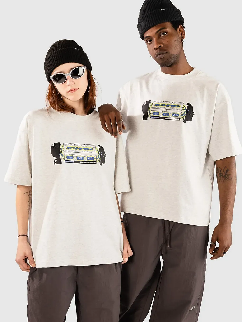 ICHPIG Headwave T-Shirt white marle Gr. S