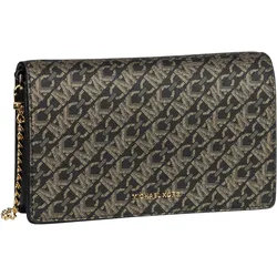 Michael Kors Jet Set Medium Flap Chain MK SIG  in Black/Gold (1.4 Liter), Abendtasche