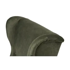 Sconto Ohrensessel Hubertine Flachgewebe 82 x 102 x 89 cm Grün