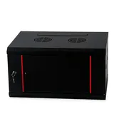 danicom Baseline 4U Wandschrank mit Glastür 600x450x280mm (BxTxH) - Schwarz - Traglast 50 kg - Wandmontage - Serverschrank - Wandgehäuse - Server Rack - Server Enclosure