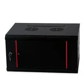 danicom Baseline 4U Wandschrank mit Glastür 600x450x280mm (BxTxH) - Schwarz - Traglast 50 kg - Wandmontage - Serverschrank - Wandgehäuse - Server Rack - Server Enclosure