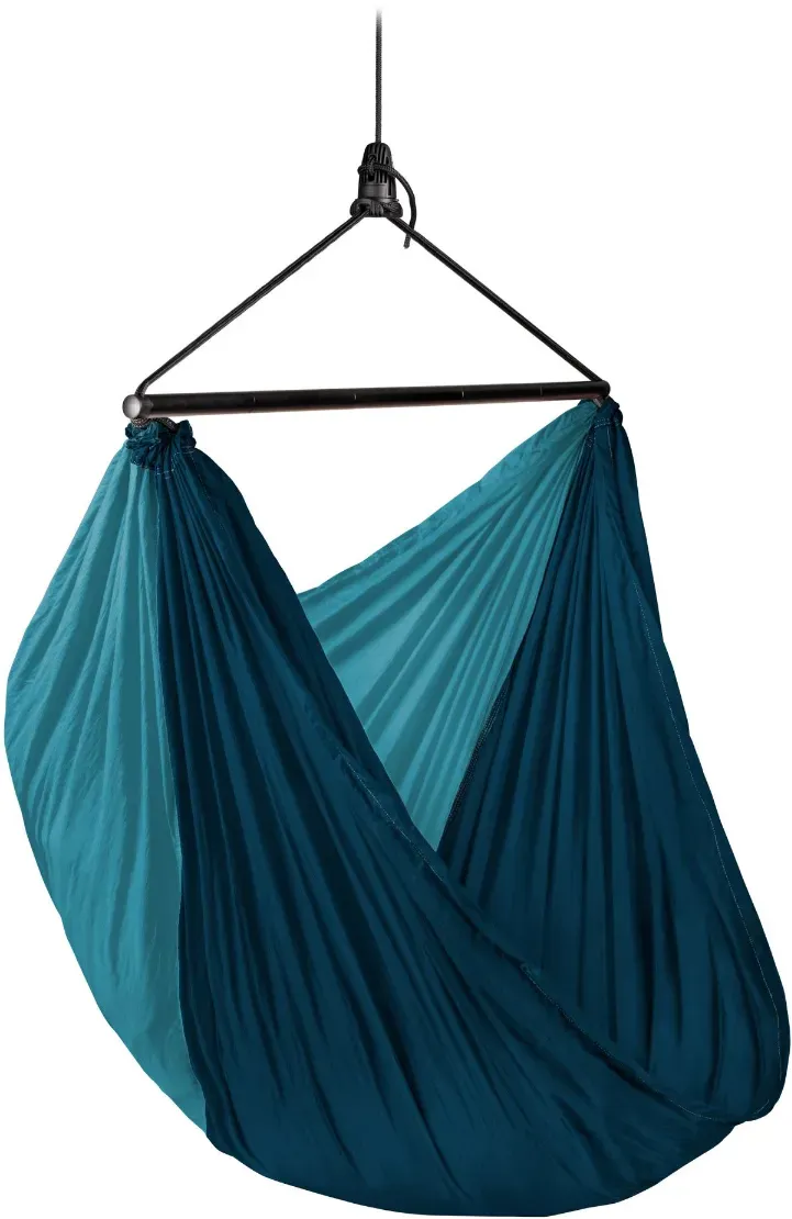 Reise-Hängesessel 210x140 cm blau/weiß/rot Nylon Kinder ab 5 Jahren - La Siesta River - inkl. Aufhänge-Set, faltbar, 900 g