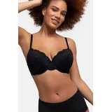 DORINA Spitze Lace BH, 3/4-Schale Demi Damen Comfort leicht gepolsterter Bügel-BH, Lianne D17163A, Schwarz,75C - 75C