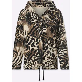 Heine Shirtjacke in schwarz-sand-bedruckt | Gr.: 38