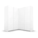 Rauch Quadra weiß (alpinweiß), B:181cm H:210cm T:187cm, Holzwerkstoff, Schränke, Schwebetürenschrank, Eckschrank inkl. Türendämpfer