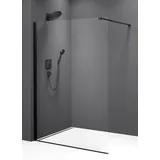 Polysan s.r.o. Polysan MODULAR SHOWER BLACK Glaswand für Wandmontage, 1-teilig, 800mm - Schwarz