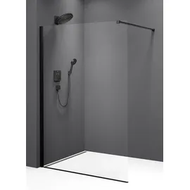 Polysan s.r.o. Polysan MODULAR SHOWER BLACK Glaswand für Wandmontage, 1-teilig, 800mm - Schwarz