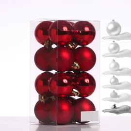 MARELIDA Christbaumkugeln Weihnachtskugeln bruchfest D: 4cm rot 16er Set