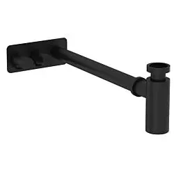 Vitra Plural Design-Siphon-Set A4515636 schwarz matt, mit Eckventilen links