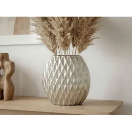 FineBuy FineBuy, Vase Vase Tischvase 33,5cm Aluminium Design Alu Blumenvase Wohndeko Rund Handmade
