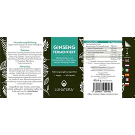 Lunatura Ginseng fermentiert Kapseln 60 St.