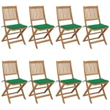 vidaXL Klappbare Gartenstühle 8 St. 8 x 8 x 8 cm grün