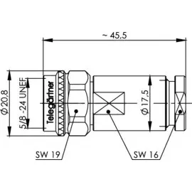Telegärtner 100023990 100023990 N-Steckverbinder Stecker, gerade 50Ω 1St.