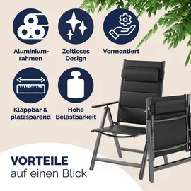 CASARIA Gartenstuhl Bern Premium 69 x 110 x 112,5 cm grau 2 St.