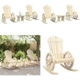 3-tlg. Garten-lounge-set Massivholz Tanne - Holz Gartenmöbel - Outdoor Möbel - Garten Lounge Set - Adirondack Stuhl - Schaukelstuhl - Home & Living