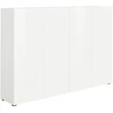 home24 Mister Bianco 160 x 115 x 34 cm weiß / hochglänzend