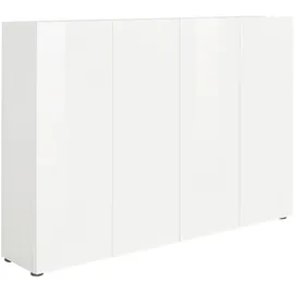 home24 Mister Bianco 160 x 115 x 34 cm weiß / hochglänzend