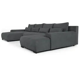 beautysofa Ecksofa BENNY Polyester U-Form 3-Sitzer Grau