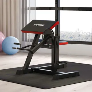sportnow Bizeps / Trizeps Curl Maschine mit 5-stufigem verstellbarem Sitz Fitnessgerät für Trizeps-Extension, Kunstleder, Schwarz