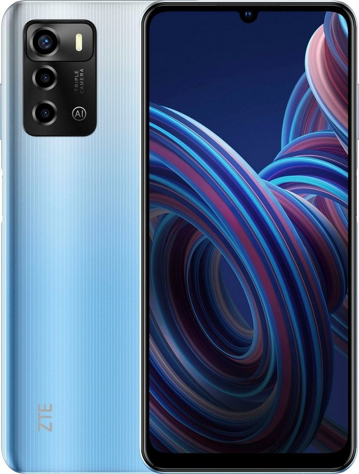 ZTE Blade A72 Smartphone (17,15 cm/6,75 Zoll, 64 GB Speicherplatz, 13 MP Kamera) blau 
