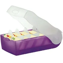 HAN Croco Karteikartenbox DIN A8 Kunststoff Violett Set mit 1 Box + 100 Karten