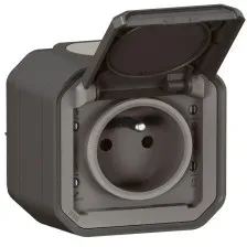 Legrand 069791L Plexo New FRAP Steckdose F/B Std Steckklemmen EB, IP55, IK 08, Anthrazit