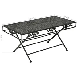 Couchtisch Klappbar Vintage-Stil Metall | vidaXL : Farbe - Schwarz