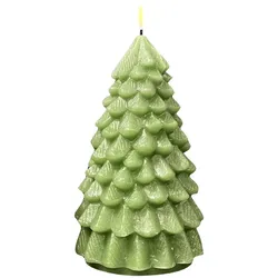 Weihnachtsbaum LED Kerze Hellgrün 18cm