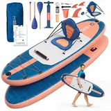 GUNJI Inflatable SUP-Board Stand-up Paddleboard 320*80*15 cm mit Paddel und Pumpe, (2-in-1 aufblasbares Stand Up Paddle Board Set, aufblasbare Stand Up Paddle Boards Surfboards Belastbarkeit bis zu 130 kg Farben verfügbar)