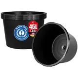 BigDean Mörtelkübel 3 Stk. 45 L Rund Baueimer Mörtelkasten Ø 50cmx33cm Made in Germany, (3-tlg) schwarz