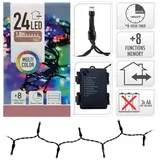 EDM LED-Lichterkette bunt, 24 LEDs, schwarzes Kabel, mehrfarbiges Licht, 2,30 m