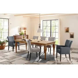 Home Affaire "King", grau (grau, wenge), B:60cm H:92cm T:65cm, 100% Polyester, Stühle, Polsterstuhl, Armlehnstuhl, Gestell Massivholz,