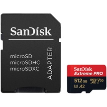 SanDisk Extreme Pro microSDXC UHS-I U3 V30 A2 512 GB + SD-Adapter