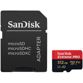 SanDisk Extreme Pro microSDXC UHS-I U3 V30 A2 512 GB + SD-Adapter