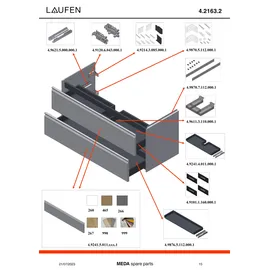 Laufen Waschtischunterschrank 2 Schubladen 118,2 x 51,5 x 44,8 cm Grau