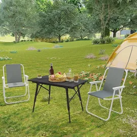 Woltu Campingstuhl 2er Set Dunkelgrau
