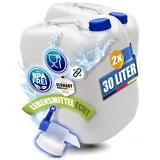 Kosmetex 2X 30L Wasserkanister mit Hahn, Kanister BPA frei & lebensmittelecht | Mit blauen Wasserhahn für Trinkwasser im Camping, Garten, Haushalt & Outdoor Einsatz