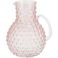 home&you - Teekanne Candyrose, 2500ml, Wasserkrug, Glaskrug, Karaffe, Getränkekrug, Saftkrug, Wasserkaraffe, Krug aus Glas, für Wasser, Saft, Milch, Tee, Kaffee, 23x17x21 cm - Jasnorosa