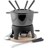 Swissmar Gusseisen Fondue-Set SIERRA 12-teilig schwarz metallic