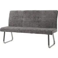 MCW Sitzbank MCW-G55, Esszimmerbank Bank, Edelstahl gebürstet Stoff/Textil Chenille