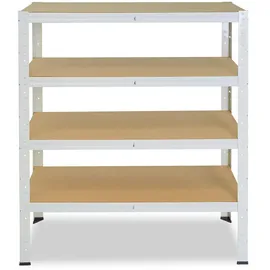 shelfplaza Schwerlastregal Metall 115x100x30 cm weiß 4 Böden