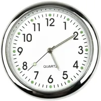 Leuchtende Uhr für das Armaturenbrett, zum Aufkleben, Quarzuhrwerk, analog, weiß, für Auto, Zuhause, Büro, Werkbank, Schließfach
