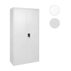 Mendler Aktenschrank HWC-H17, Stahlschrank Büroschrank, 2 Türen ~ 185x90cm grau