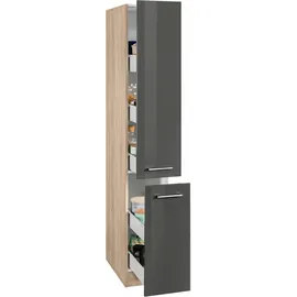 kochstation Apothekerschrank KS-Haiti 30 x 60 x 200 cm Grau