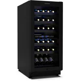 Klarstein Vinovilla 30 Duo Weinkühlschrank 2 Zonen 32 Flaschen, 5-18 °c, Led-touch, Leise 39 dB, Mattschwarz, Einbau, Weinklimaschrank Beleuchtet
