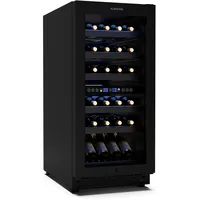 Klarstein Vinovilla 30 Duo Weinkühlschrank 2 Zonen 32 Flaschen, 5-18 °c, Led-touch, Leise 39 dB, Mattschwarz, Einbau, Weinklimaschrank Beleuchtet