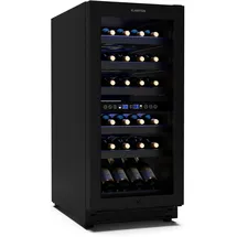 Klarstein Vinovilla 30 Duo Weinkühlschrank 2 Zonen 32 Flaschen, 5-18 °c, Led-touch, Leise 39 dB, Mattschwarz, Einbau, Weinklimaschrank Beleuchtet